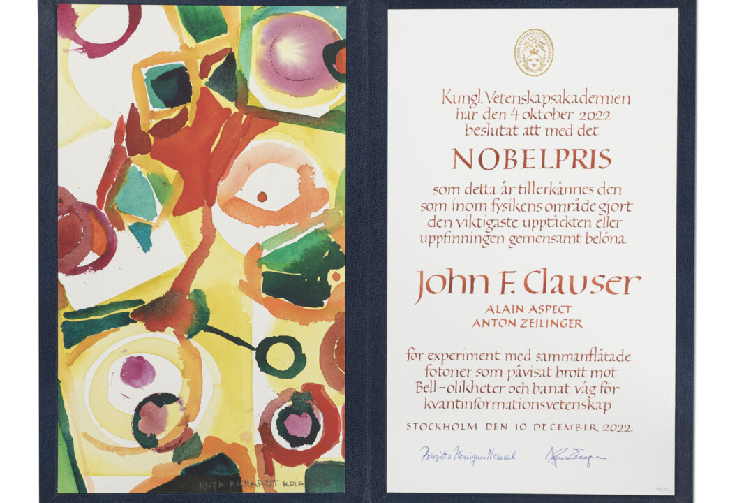 John F Clauser - Nobelprisdiplom