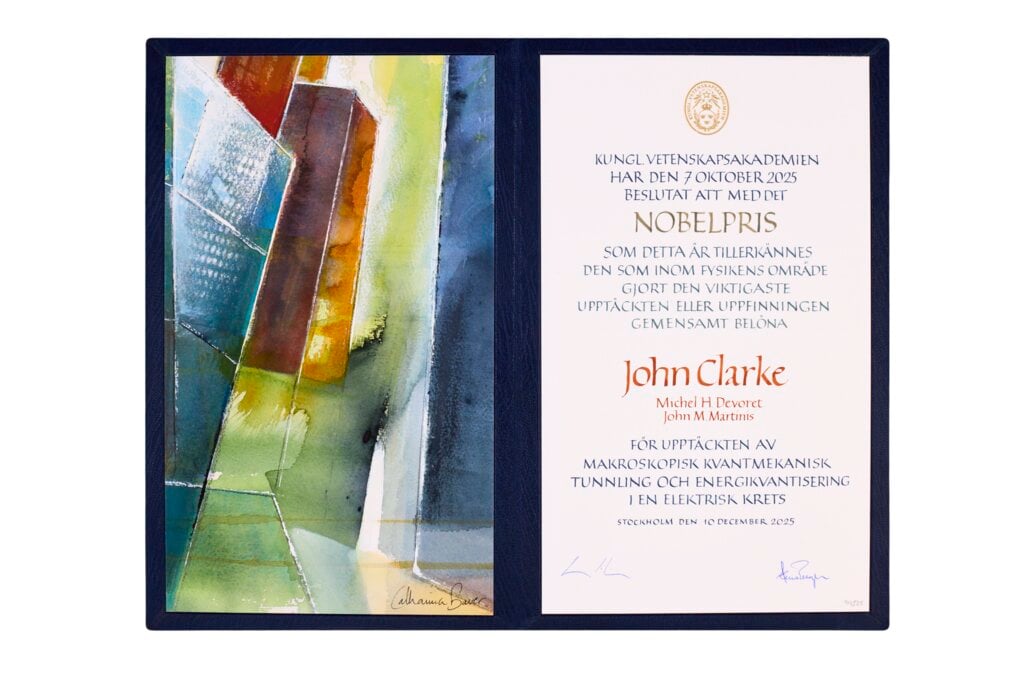 John Clarke's Nobel Prize diploma