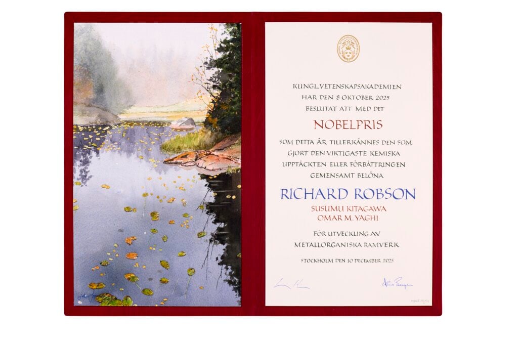 Richard Robson's Nobel Prize diploma