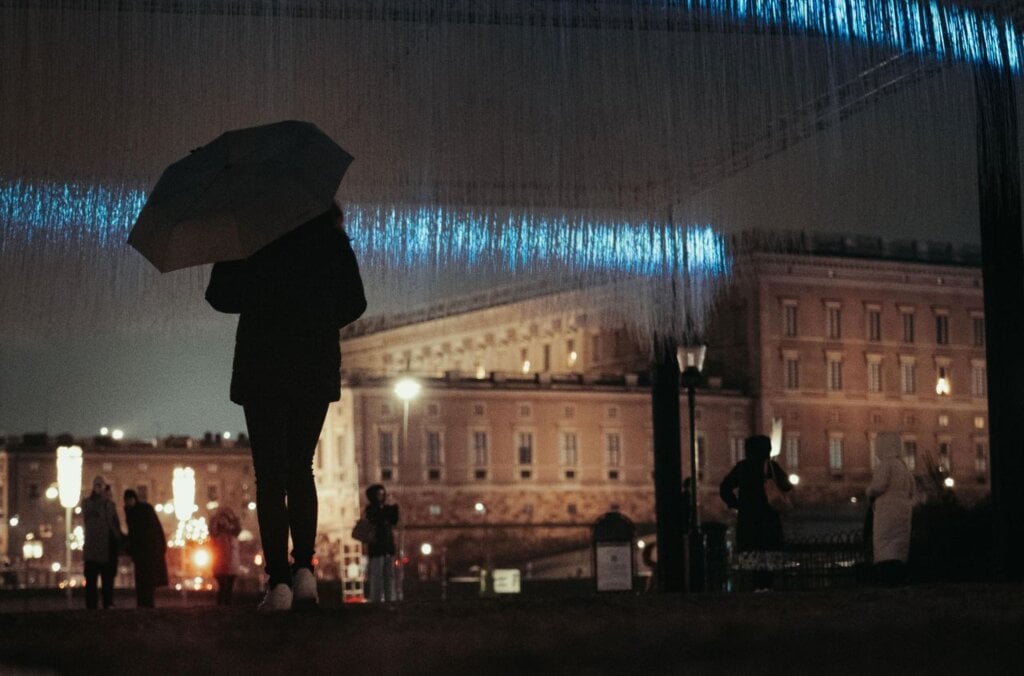 Foto av konstverket Royal Sky från Nobel Week Lights 2025.