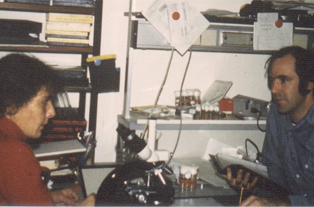 A woman and a man discussing