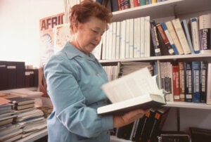 A woman reading a book