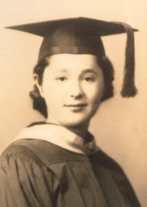A girl in a graduation hat