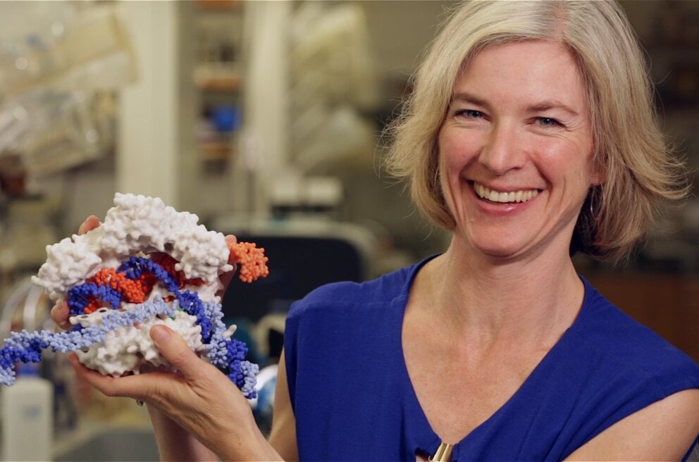 Jennifer Posing with CRISPR HQ