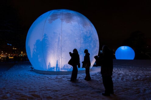 A light installation in Stockholm