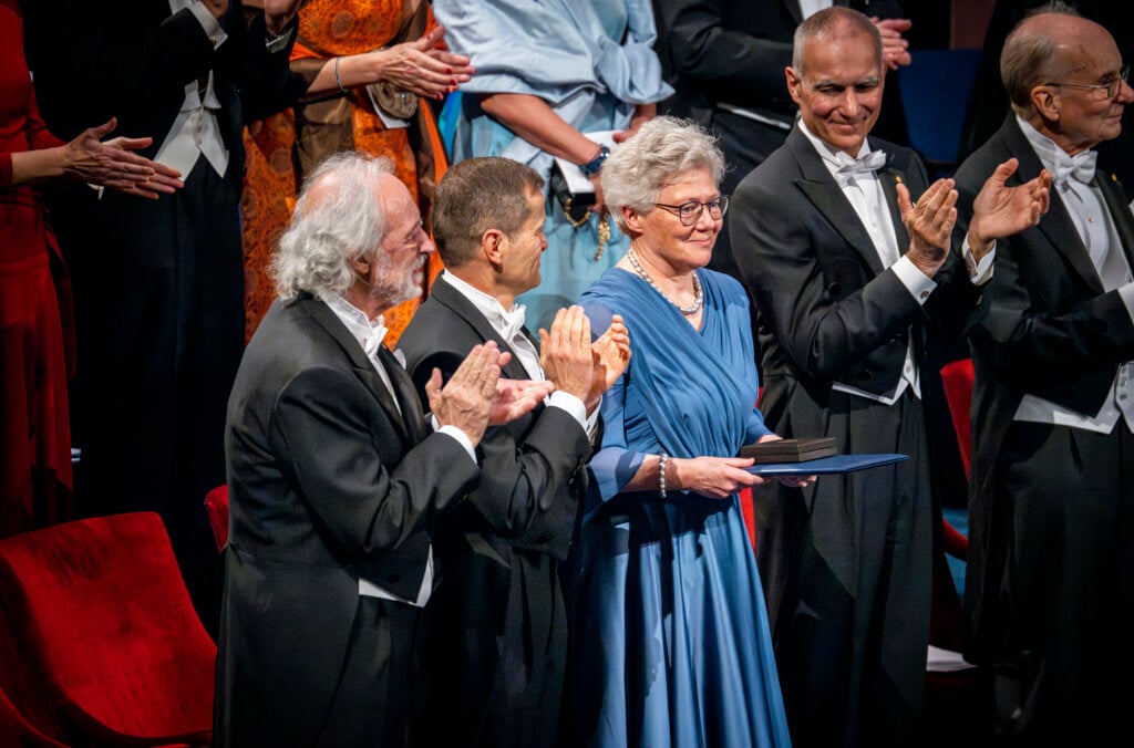 2023 physics laureates at award ceremony
