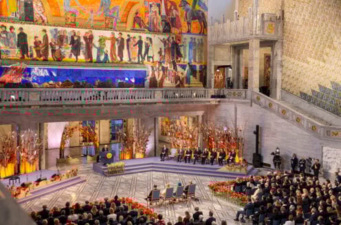 View from inside a big hall