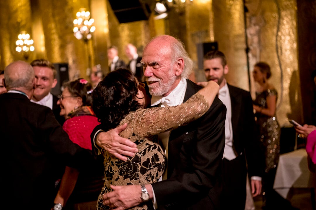 A man and a woman on a dance floor