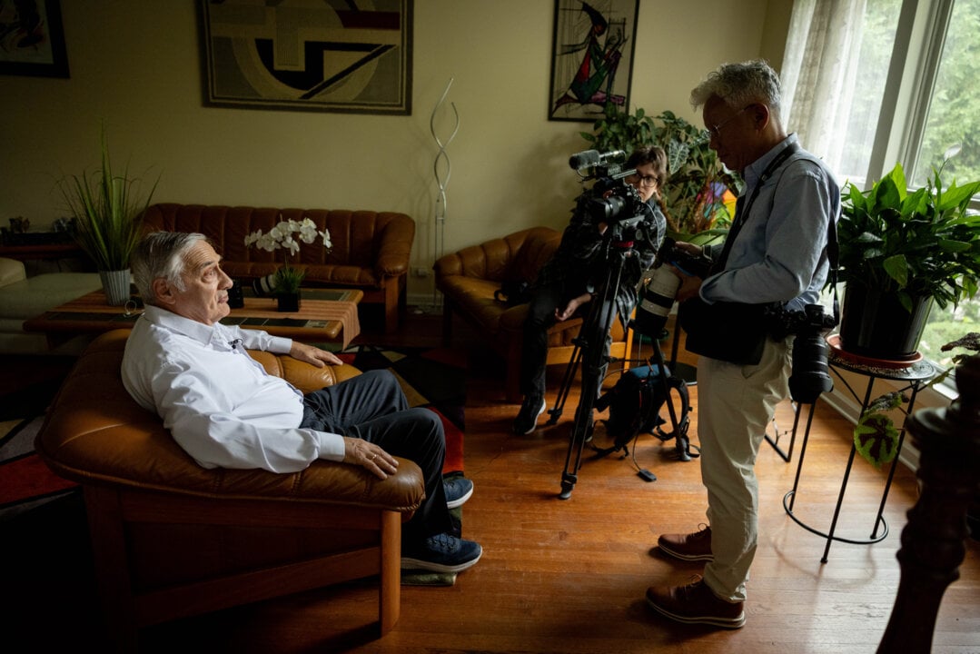 A man during an interview