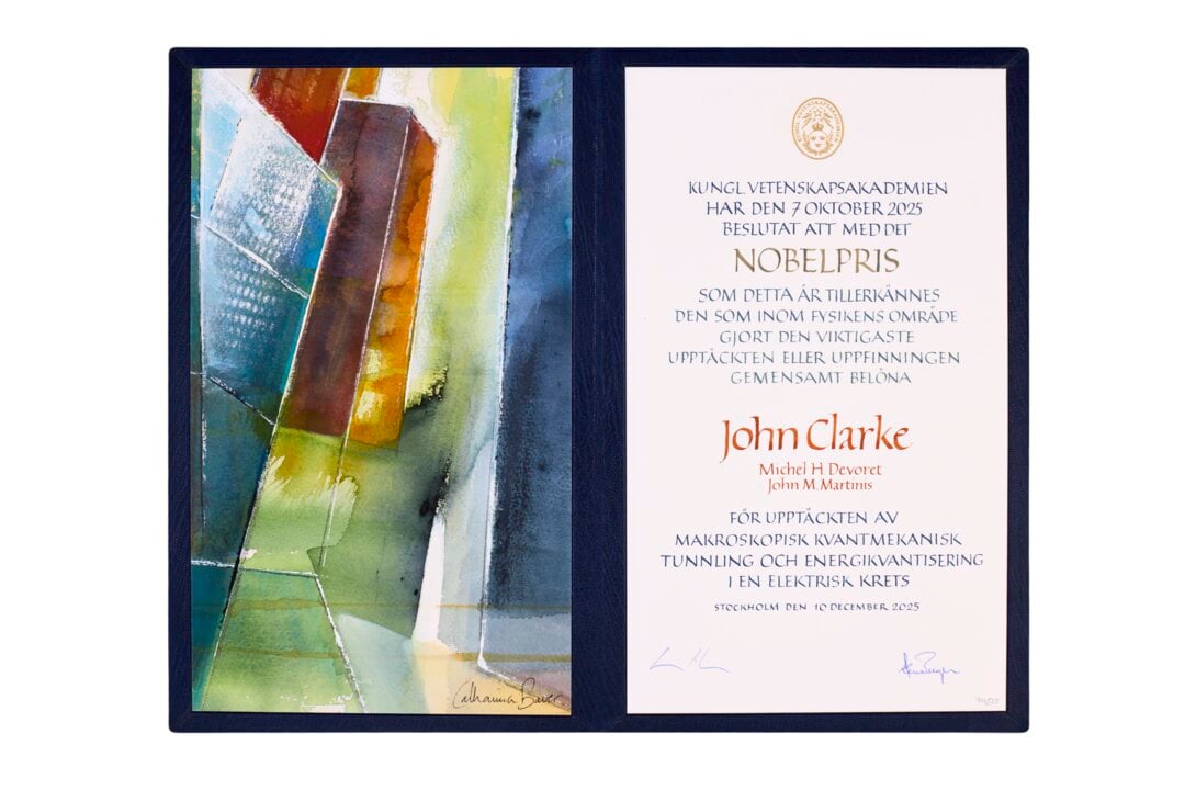 John Clarke's Nobel Prize diploma