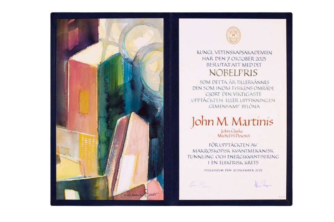 John M. Martinis' Nobel Prize diploma