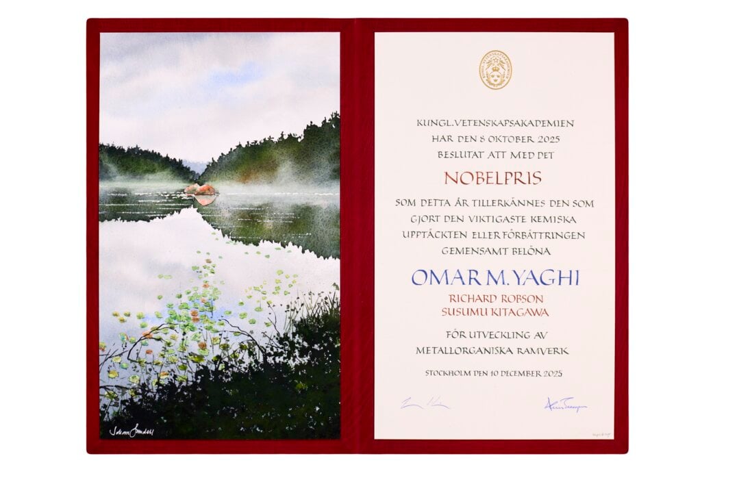 Omar M. Yaghi's Nobel Prize diploma