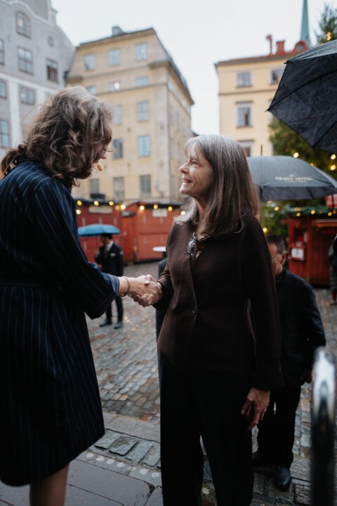 Mary E. Brunkow arriving to the Nobel Prize Museum