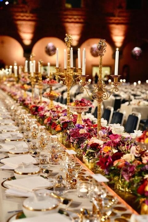Tables set at the Nobel Prize banquet