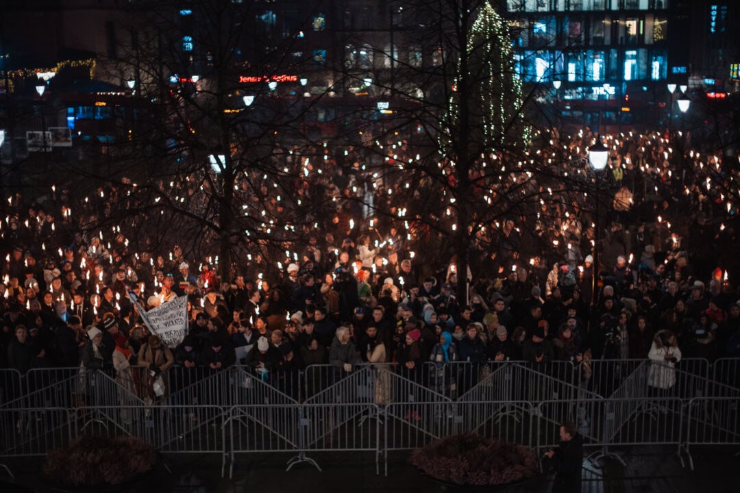 Torchlight procession in Oslo, 10 December 2025