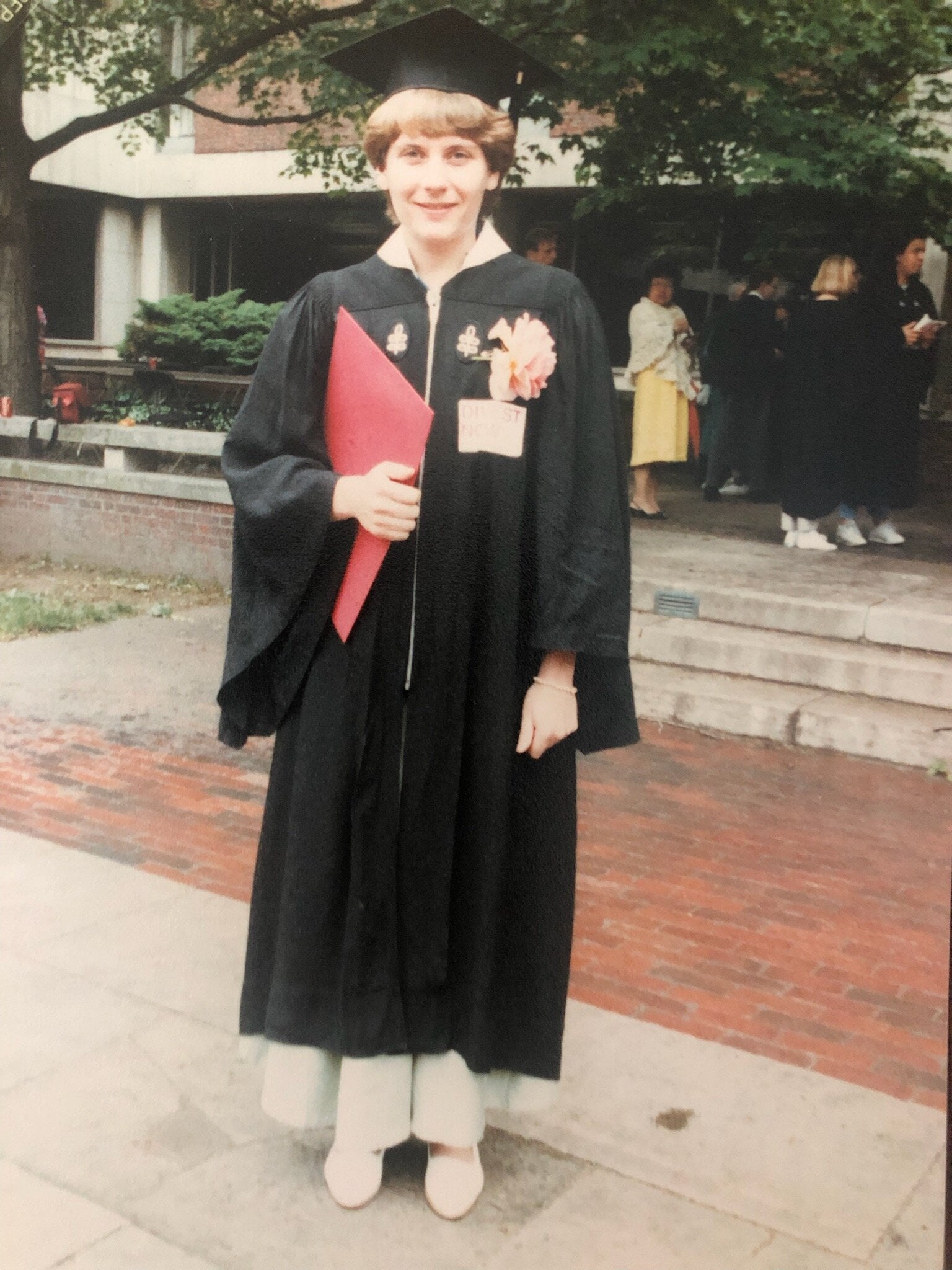Woman in graduation dress