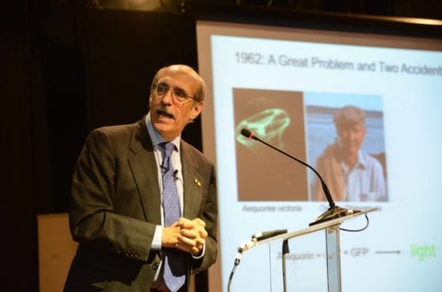 Martin Chalfie speaks at a Nobel Prize Inspiration Initiative event
