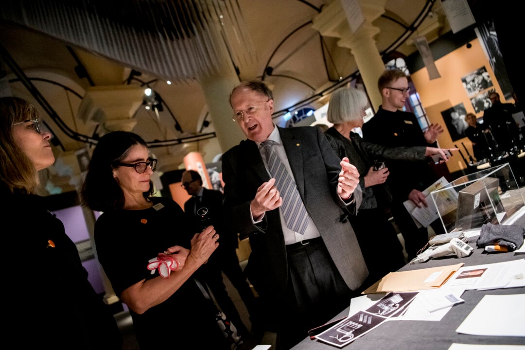 A man and a woman talking