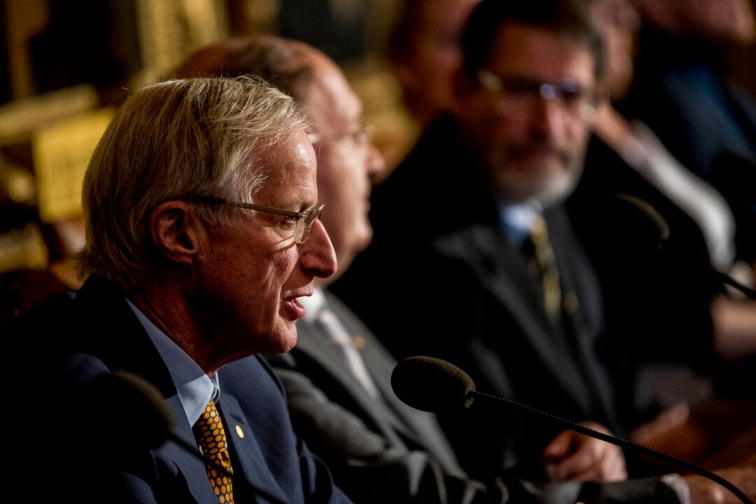 A man at a press conference
