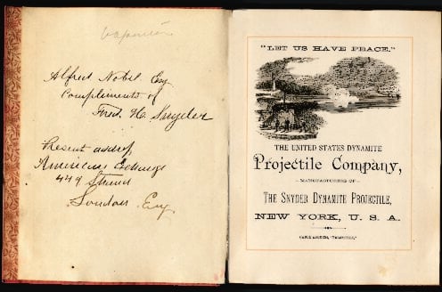 The inside of an old book