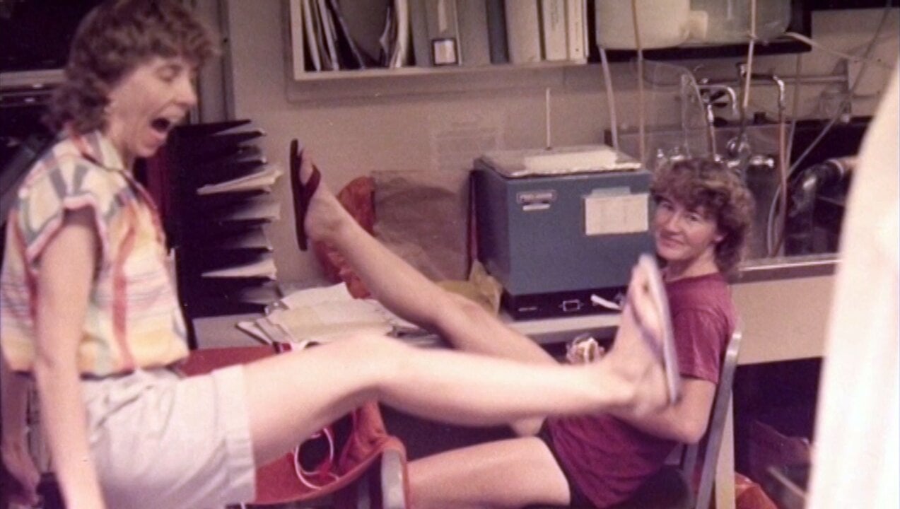 Two women in a laboratory