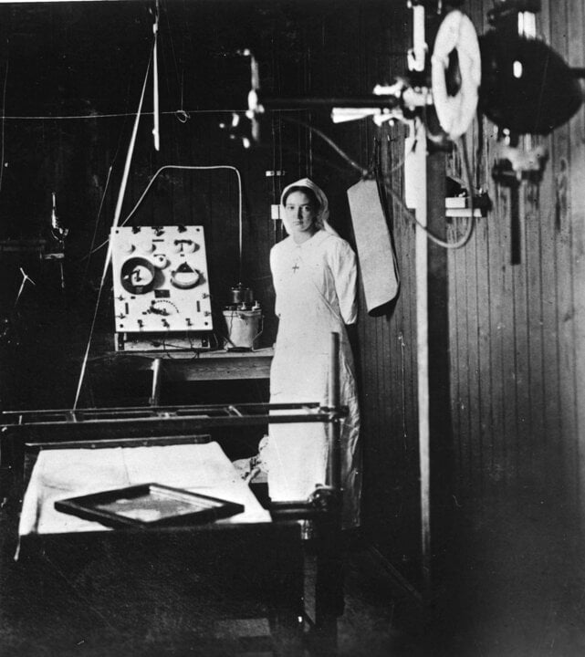 A woman at a radiology unit