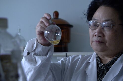 A woman in a laboratory