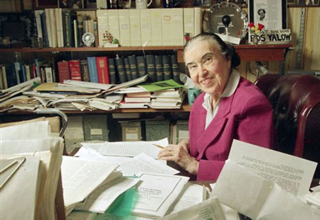 A woman in her study