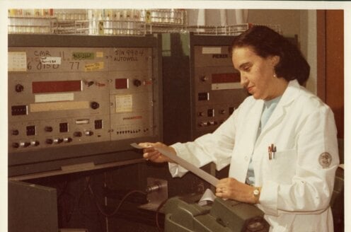 A woman in a laboratory