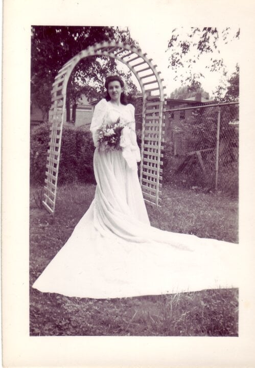 A woman in a wedding dress