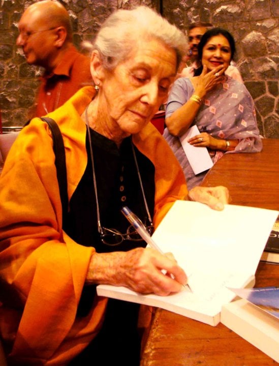 Nadine Gordimer signing books