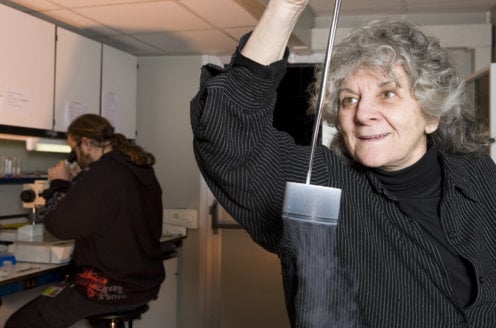 Professor Ada Yonath preparing frozen crystals