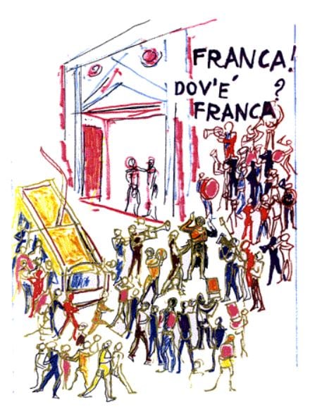 Dario Fo Nobel Lecture illustration