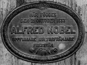 plate in Nobel home