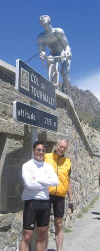 With Jason (left) after climbing the Col du Tourmalet in July 2005.