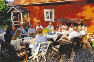 Dinner with our family and my wife's relatives at the Swedish summer house.