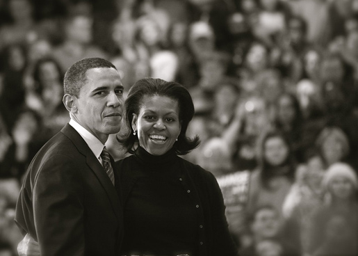 Barack Obama with his wife Michelle