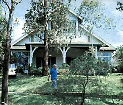 Patrick White at his home in Centennial Park, Sydney