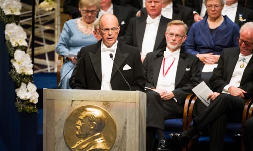 Professor Per Krusell delivering the Presentation Speech for the Sveriges Riksbank Prize in Economic Sciences in Memory of Alfred Nobel