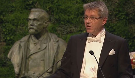 Professor Ole Kiehn delivering the Presentation Speech for the 2014 Nobel Prize in Physiology or Medicine.