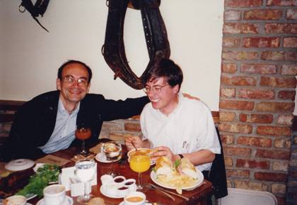 Thomas Südhof together with Reinhard Jahn at a Dallas restaurant (around 1992).