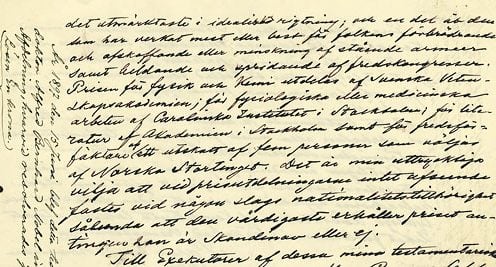 Excerpts of Alfred Nobel'swill