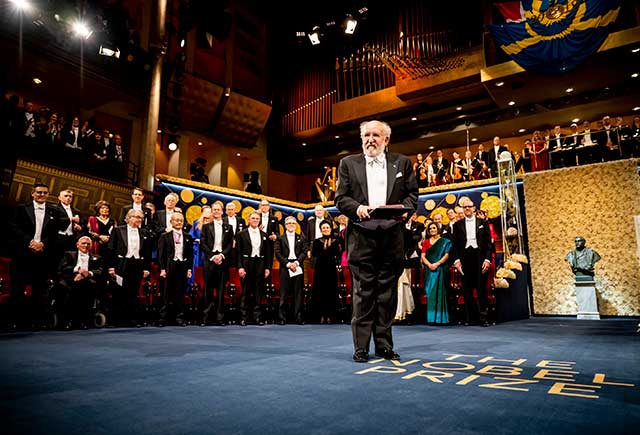 Michel Mayor after receiving his Nobel Prize