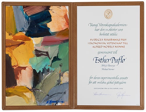 Esther Duflo - Nobel diploma