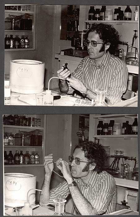 Gregory Winter in c.1980 demonstrating two methods for pipetting small volumes