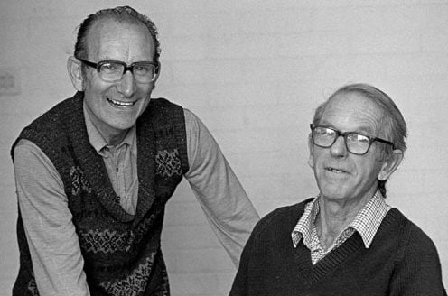 Cesar Milstein and Fred Sanger, mid-1980s.