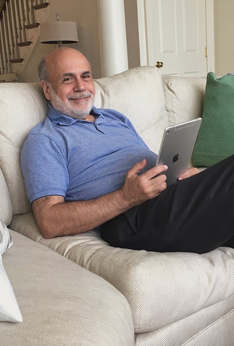 Ben Bernanke sitting in a sofa