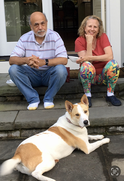 Ben Bernanke with wife Anna and their dog