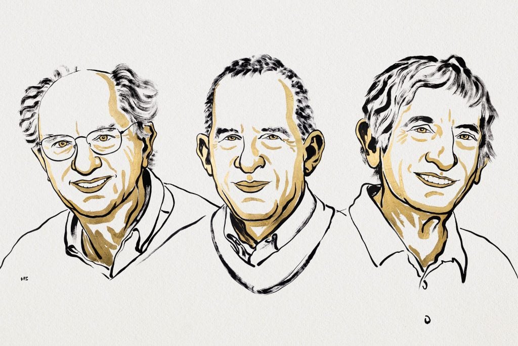 Illustrations of the Nobel Prize laureates in Physics 2025